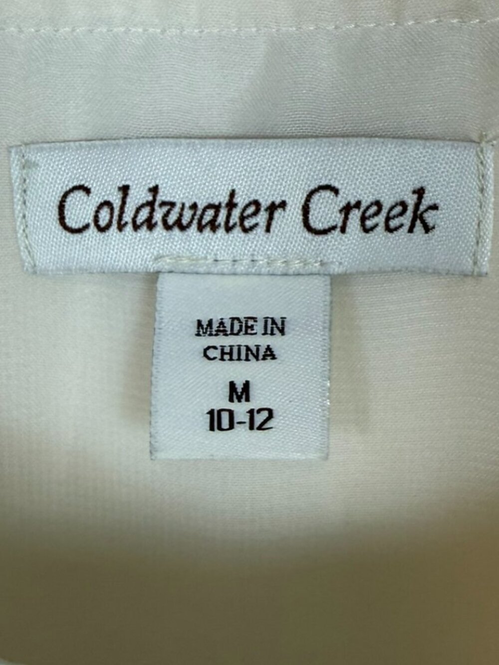 Coldwater Creek Ivory Lace Front Blouse Size M - Picture 8 of 10